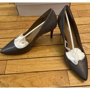 Calvin Klein Womens Gray Leather Pumps Heels Shoes Woman Size 7 Brand New